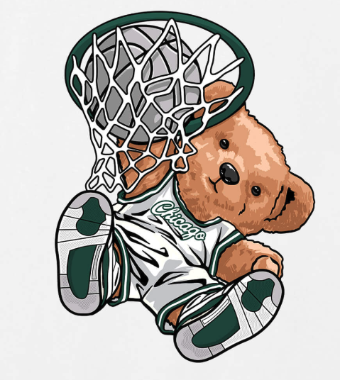 Dunking Teddy Bear Air Jordan 4 Retro 'Oxidized Green'