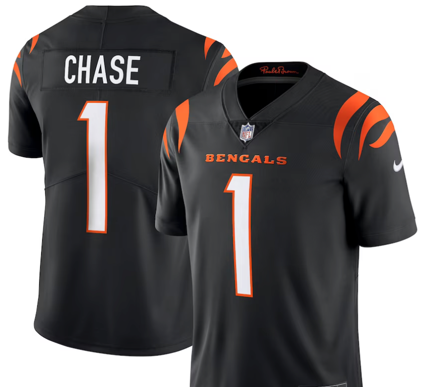 Ja'Marr Chase #1 Cincinnati Bengals Black Jersey