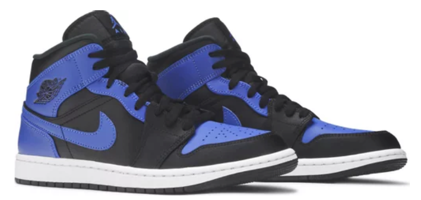 Air Jordan 1 Mid Hyper Royal Tumbled Leather