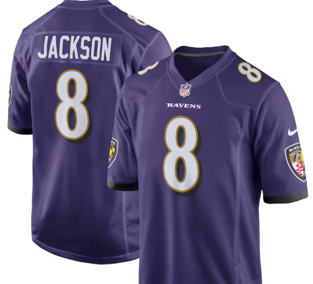Lamar Jackson #8 Ravens Purple