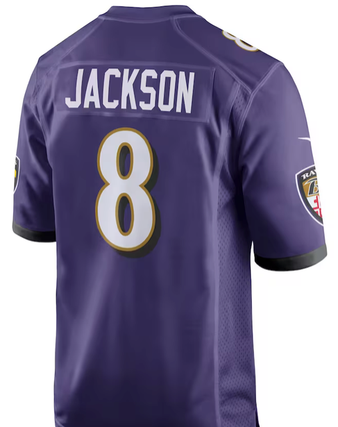 Lamar Jackson #8 Ravens Purple