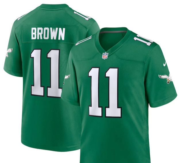 AJ Brown #11 Eagles Kelly Green Jersey