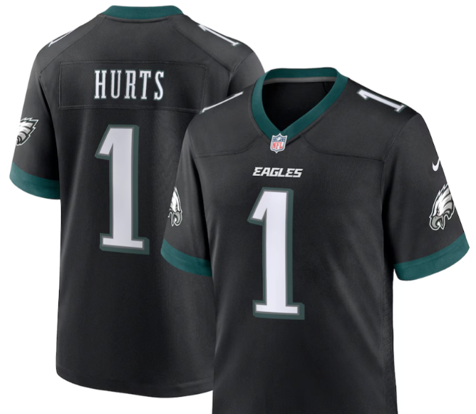 Jalen Hurts #1 Eagles Black Jersey