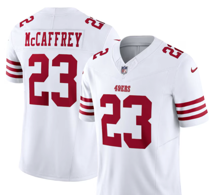 Christian McCaffery #23 49ers White