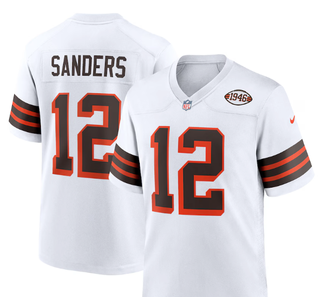 Shedeur Sanders #12 Cleveland Browns White