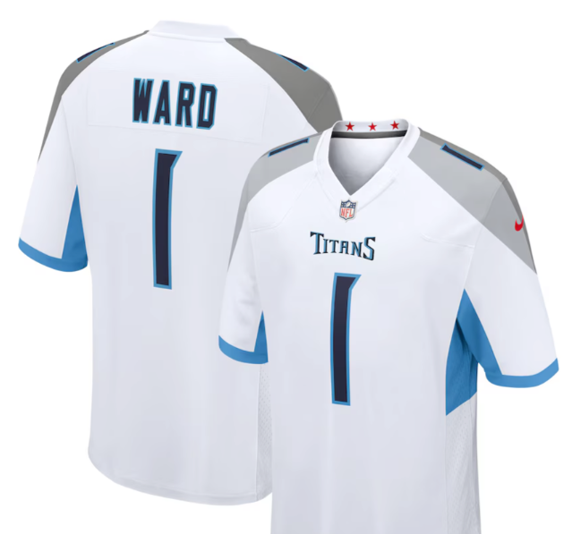 Cameron Ward #1Tennessee Titans White