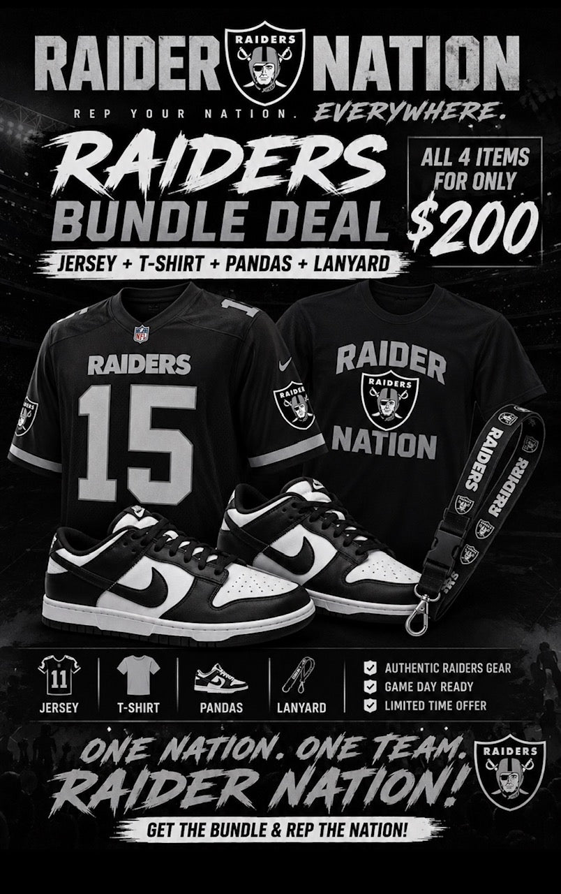$200 Raider Bundle (Pandas Dunks, Jersey, Landyard and T-Shirt)