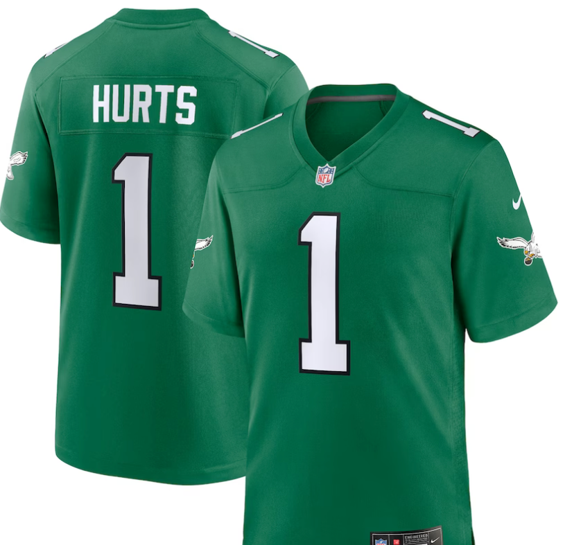 Jalen Hurts  #1 Eagles Kelly Green Jersey
