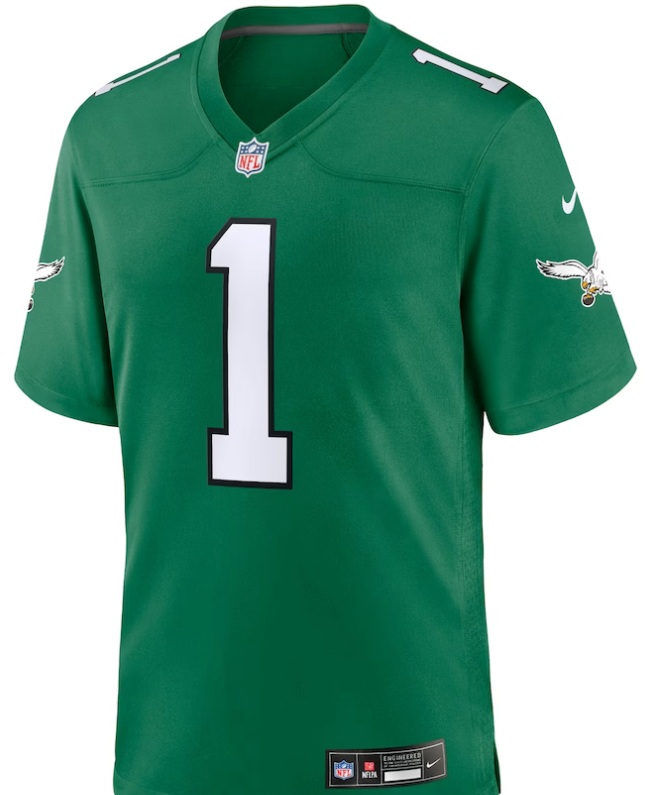 Jalen Hurts  #1 Eagles Kelly Green Jersey