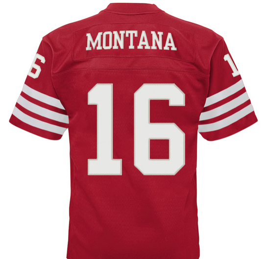 Joe Montana #16 49ers Red Large